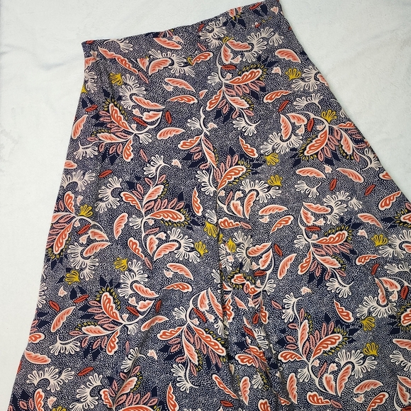 Aakaa Palazzo Pants Women's Size Small  Navy Blue Gold Asymmetrical Hemline - Picture 9 of 12